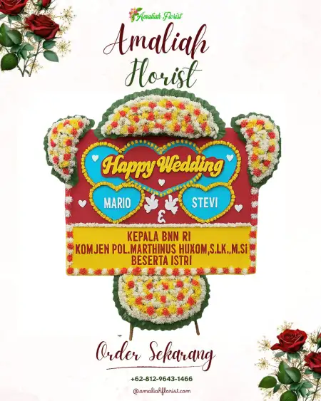Papan Bunga Pernikahan Kener